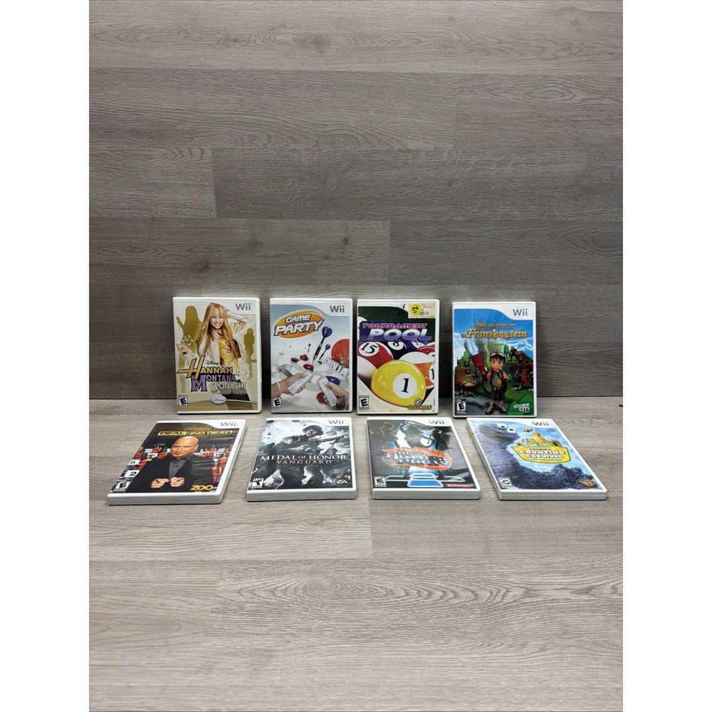 Nintendo Wii Game Lot Of 8. Complete/ W Manuals - Tested. Game Party,Pool,Dance.